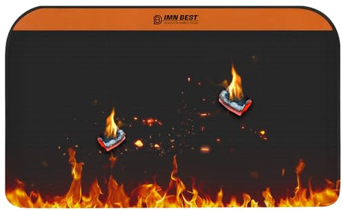 ImnBest Tapis de cheminée Ignifuge en Fibre de Verre 100 x 60 cm, pour Les braises, protège Les sols Contre Les étincelles, en Fibre de Verre revêtue de Silicone
