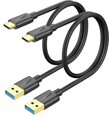 SUNGUY Cavo USB Type-C, 2 pezzi 0.6m 10Gbps Cavo USB Type-C Ricarica Rapida per Android Auto, iPhone 16/15 Pro Plus Max, Android Auto, Galaxy S22/S23 ultra, Google Pixel, MacBook Pro 2020
