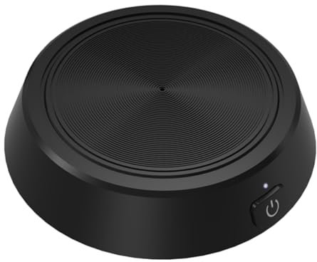 HOODANCOS Microphone Directionnel De Bureau USB en Alliage De Zinc 360° Capture Audio De Bruit pour Appels Vocaux Et Visioconférence Usage Informatique Noir