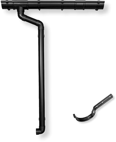 Dachrinne Halbrund RG 100 NW100/125 Anthrazit | Befestigung mit Rinneneisen | Komplettsets bis 10m Dachlänge | Typ 300 Fallrohr DN 60 | Kunststoff PVC Anthrazit | 4Home&Garden (Dachlänge bis 400cm)