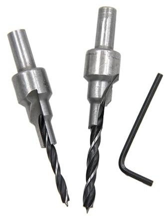 LZZYFPX 2 uds Dos Bordes Tres Pasos carpintería Tres Puntos Taladro for Agujeros avellanado 4/5mm Cono autocentrante Broca for Agujeros Juego de Herramientas Durable