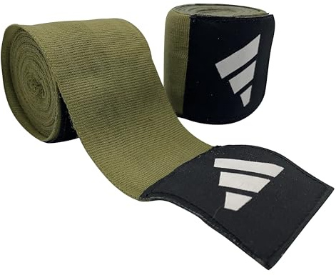 adidas Unisex 1 par boxbandage boxning crêpe bandage handledsskydd, oliv, mått 5 cm x 450 cm med kardborreband