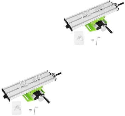 NUOBESTY 2 Set Micro trapano da banco lavorazione del legno utensili elettrici cacciavite morsa attrezzo piano di lavoro della fresatrice macchina per trapano da banco acciaio Green