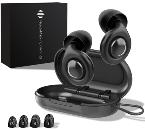 Yaolmkcovs Ear Plugs for Sleep, Noise Cancelling 35dB Soft and Reusable Silicone Earplugs with Noise Reduction Ear Tips Set - 8 Tips in 4 Sizes (XS, S, M, L) - Black Box