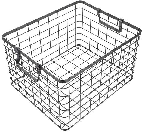 TOYANDONA Panier Fil Métallique Pour Bûches Extérieur Porte-bûches Pour Cheminée Panier De Rangement Avec Poignée Pliable Et Facile à Transporter