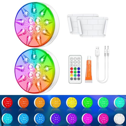 Generico Pool Lights, Waterproof Led Spotlights, Portable and Remote Controlled Rgb Bulb Lanterns for Poolside, Yard, Backyard, Deck, Outdoor Garden, Porch, Night Lighting Use