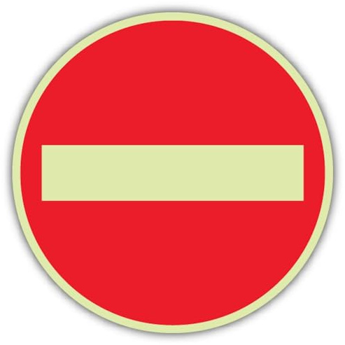 V Safety englisches Hinweisschild No Entry, rund, 80 x 80 mm, 1,2 mm starrer Kunststoff, GloReflect