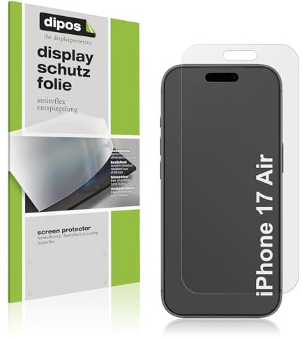 dipos 4x Displayschutzfolie matt für Apple iPhone 17 Air | Antireflex, entspiegelnd, passt perfekt, Ultra-Dünn, kratzfest, blasenfrei, Fingerprint-kompatibel, selbstklebend