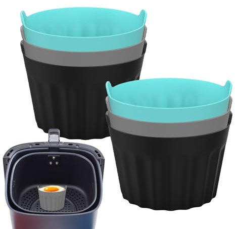 Pirottini da forno in silicone – Pirottini da forno riutilizzabili | per uova in camicia, per friggitrici ad aria, antiaderente, stampo flessibile da dessert per torte, tortine