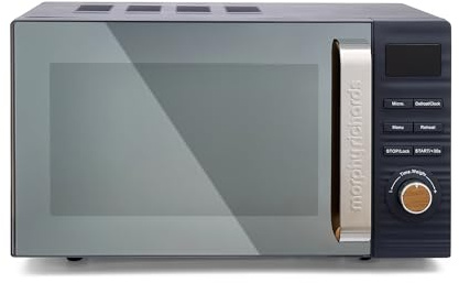 Morphy Richards Clay 512001 - Microondas digital gris, capacidad de 20 L, temporizador de 95 minutos, 11 niveles de potencia, modo de descongelación, tocadiscos de vidrio, fácil limpieza, 800 W