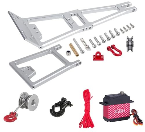Para Axial Para SCX10 Para TRX4 Para Capra D90 1/10 Kit Cabrestante/grúa Rescate Grúa Herramienta Bricolaje Coche RC Crawler Pieza Chasis Para LCG RC Reemplazos Repuestos(B set)