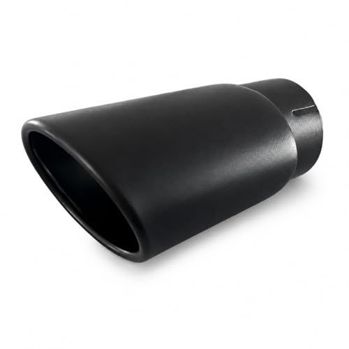 Auspuffblende schwarz Endrohr Auspuffendrohr Blende 115x90mm oval abgeschrägt (55mm Anschluß)