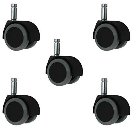 5 Stück 50 mm HARTBODENROLLEN Stuhlrollen Stift 11 x 30 mm