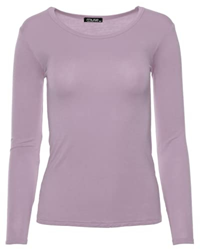 Easy Young Fashion dam basic långärmad tröja skinny fit långärmad tröja långärmad tröja med rund hals
