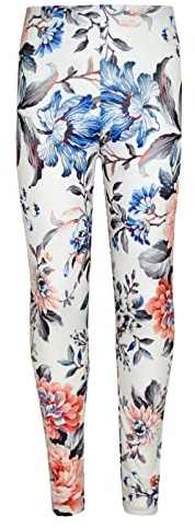 A2Z 4 Kids Flickor Legging Barn Peach Blommig Skriva Ut Mode Multi Färg - New Floral legging 7-8