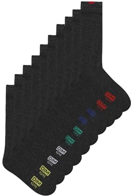 DIM Homme – Chaussettes Ecodim x5 | Talons & Pointes Renforcés | Coton Doux Maille Fine | Confort Quotidien