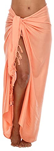 SHU-SHI - Pareo para Mujer - Diseño en Colores Lisos - Talla única - Coral