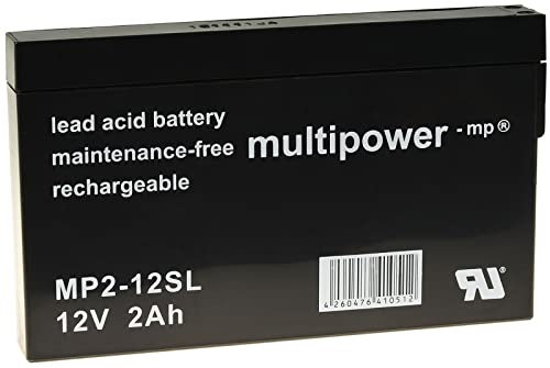 Powery - Batteria al piombo MP2-12SL 12 V, 12 V, 12 V, piombo acido [batteria al piombo]