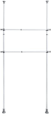 WENKO Kleiderstange Herkules, 2er Set Ergänzungs-Stange für individuell verstellbares Ordnungssystem, waagerechte Stange als Erweiterung zum Teleskop-System Herkules, Ø 3 x 75-120 cm, aus Metall, Weiß