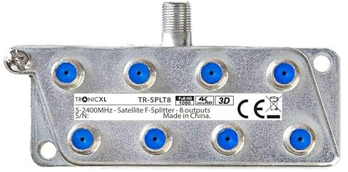 TronicXL Cable de antena digital de 8 vías para TV BK suave SAT divisor HDTV F macho distribuidor televisión televisión HD Switch ocho vías distribuidor de línea madre DVBC DVBT Radio FM Unicable 4K