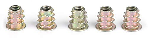 Écrous Hexagonaux Écrous Inserts en Bois en Alliage de Zinc avec Écrous pour Meubles M4 / M5 (M5x10（100pcs))