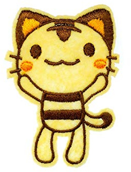 Miniblings Tiger Katze kindlich Bügelbild Aufnäher Aufbügler Raubtier 77x50mm Patch Bügelbild I Kinder Bügelflicken Patches zum Aufbügeln