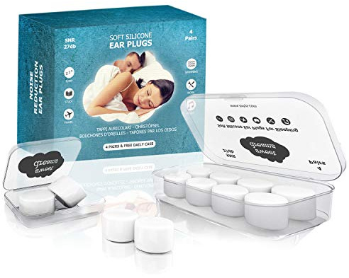 IORLYS Tappi Orecchie per Dormire di 4a Generazione (4 Paia), Antirumore Forte, Silicone Riutilizzabili, Insonorizzanti, Universali, per Piscina Bambini, Sonno Leggero, Bloccano il Russare