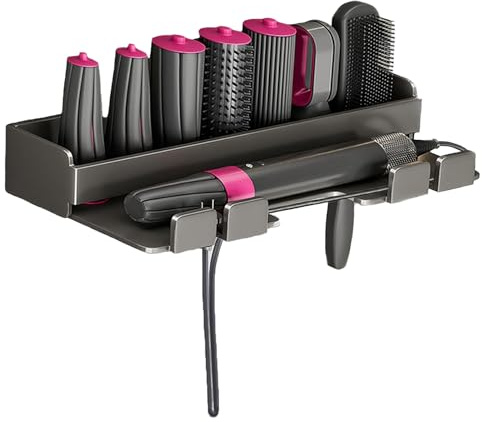 Rehomy Wandhalterung für Dyson Airwrap, Storage Stand Rack für Badezimmer Regal Organizer Curling Eisen Zubehör, Haar Werkzeug Organizer für Badezimmer, Schlafzimmer, Friseursalon