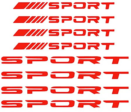 TOMALL 8 Stück Auto Felgennabe Reflektierende Aufkleber Racing Performance Sport Logo Aufkleber Auto LKW Stoßstange Türgriff Fenster Motorrad Laptop Wasserdichte Dekoration (Rot)