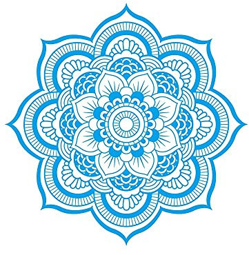 HHF Aufkleber 1 STÜCK Auto Aufkleber Mandala Auto Aufkleber Hälfte Mandala Vinyl Aufkleber for Auto Aufkleber Mandala Blume Aufkleber for alle Automodelle (Color Name : Blau)