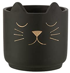 J-Line Blumentopf Katze - Keramik - Schwarz/Gold - Large