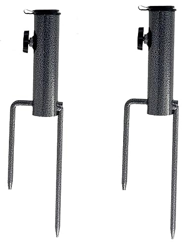 Land-Haus-Shop® Rasendorn Sonnenschirmhalter/Schirm Halter/Metall/Wäschespinne Halter/Standfuß/Masthalter Erdspieß Bodenhülse Erddübel Angelruten Halter (Doppeldorn 2 Stück)