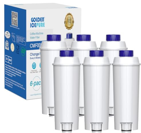 GOLDEN ICEPURE Filtro de agua para máquina de café:Compatible Con De'Longhi DLSC002, SER3017 & 5513292811,ECAM,ESAM,ETAM,BCO,serie EC,6 piezas