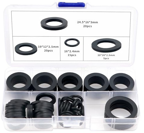 YIXISI 60 Stücke O-Ringe Dichtringe Set, Gummi Flache Unterlegscheibe, Gummi Schlauch Unterlegscheiben, für 1/2 3/4 1 Zoll Dusch Brausekopf Wasserhähne Schläuche Brauseschlauch