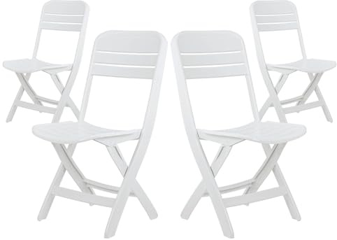 THINIA HOME Pack 4 Sillas Plegables Bliss Blancas 52x40x82cm
