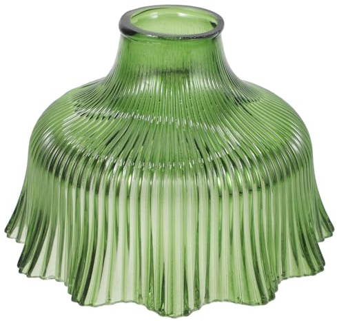 UPKOCH Glas-Lampenschirm, Dunkelgrün, 17,5 cm, für Deko und Geschenk | Blütenförmiger Ersatzschirm für kompatible Pendel-, Wand- und Tischleuchten, für Alltag, Schaufenster, Feier und Geschenkidee