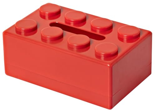 JUCHRZEY Porta asciugamani di carta creativo da costruzione Porta tovaglioli for dispenser di fazzoletti for il viso carino for soggiorno Camera da letto Bagno Home Office (Rosso)