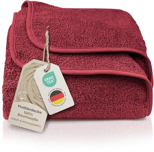 LAYNENBURG Premium Frottee-Decke, 150 x 200 cm, 100 % Baumwolle, Sommerdecke, dünn & kühlend, als Sofa- und Bettdecke