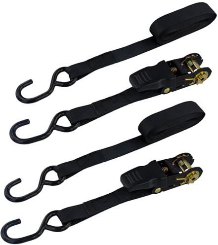 2er Set Spanngurte mit Ratsche, 5M Spanngurte mit Ratsche und Haken, Zurrgurte mit S Haken, Zurrgurte Schwarz, für Umgang mit Geräten, Sperrigen Gegenständen