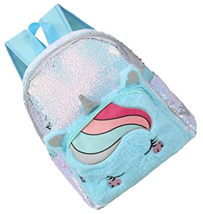 LIFKOME Schulranzen Für Mädchen Rucksack Mit Glitzer-design Für Schule Und Ausflüge Verstellbare Träger Geräumig Für Snacks Und Alltagsgegenstände Hellblau