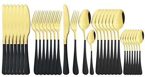 YIHANSS Besteck-Sets 32-teilig Rosa Geschirr Besteck-Set Edelstahl Geschirr Abendessen Messer Gabel Löffel Besteck Party Küchengeschirr-Set Edelstahl