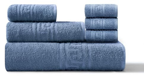 nice homeit Juego de Toallas de 6 Piezas 100% algodón, Suaves y Altamente absorbentes, Juego de Toallas para baño, Cara y bidé de Varios tamaños, Fabricado en Italia