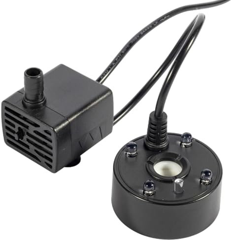 Generador de niebla ultrasónica, Generador de niebla para acuarios, Pond Mister Atomizador Nebulizador Nebulizador, Nebulizador ultrasónico con luces LED, nebulizador de estanque, máquina de niebla