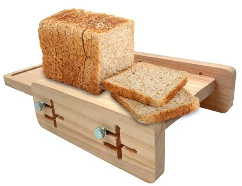 Brödskivningsguide – 27 x 18 x 6 cm finaste brödskärbräda | Hemmagjord Skärbrödsskärare Guide | Hem manuell brödskivare köksredskap, justerbar brödbrödbrödskärare för bakning
