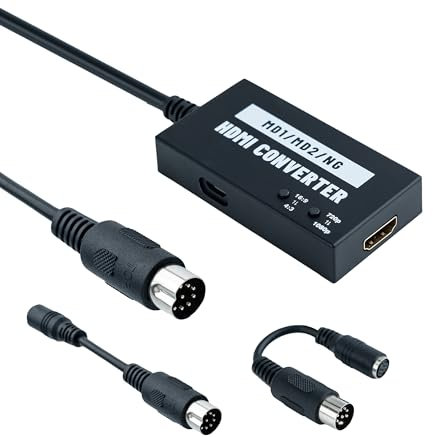 Mcbazel Adaptador HDMI Seamless para Mega Drive/Neogeo HDTV, convertidor de vídeo multifuncional 4:3/16:9, 720P/1080P
