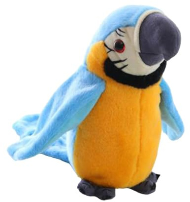 CoudarTitie Pappagallo Parlante, Peluche, Pappagallo Elettrico, Ripete Ciò Che, Impara, Divertente Peluche per Bambini E Bambine, Blu