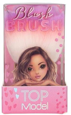 Depesche 13488 TOPModel poudre Beauty and Me, en blanc, forme de rose, pinceau doux pour blush et bronzer, Multicolor
