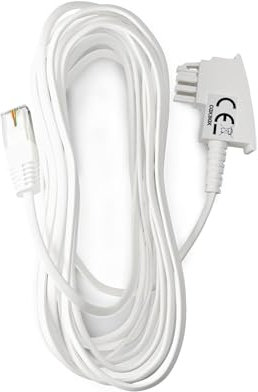 COXBOX 5 m DSL Flach-Kabel Fritzbox, Speedport, Easybox - TAE Flachkabel RJ45 weiß - VDSL ADSL WLAN Router-Kabel mit Twisted Pair für eine zuverlässige Verbindung