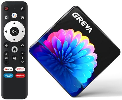 GREVA 8K Android 13.0 TV Box 4GB RAM 32GB ROM RK3528 Chipset Supporto 2.4G/5G Dual-Band WiFi 6 BT5.0 3D HD Smart TV Box Bluetooth USB 3.0 10/100M Ethernet LAN, Android Box 1080P 2K 4K