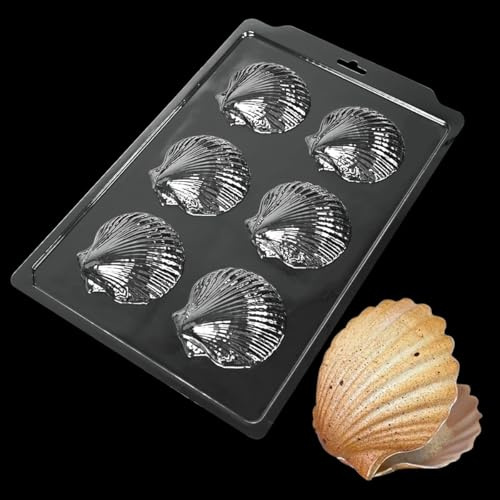 TUKE Molde de Cáscara de Chocolate para Galletas de Plástico PET Molde de Chocolate para Hornear, Hacer Dulces y Postres Moldes de Caramelo Reutilizables de 6 Cavidades para Galletas Caseras, Cake
